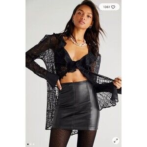 Free People faux leather mini skirt, size 12